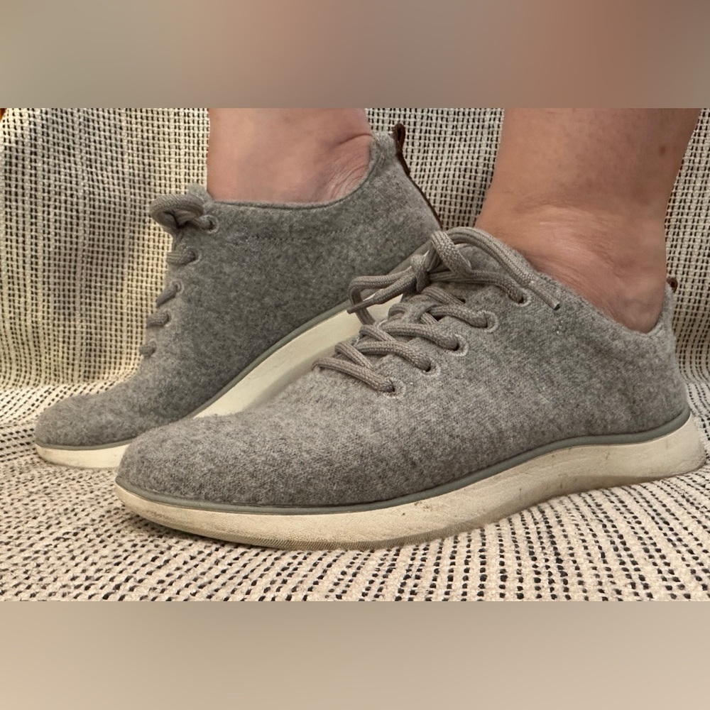 Grey, felt, sneakers
